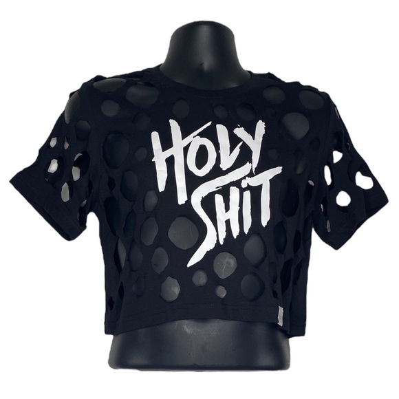 Marek+Richard Other - Marek+Richard Holy Sh*t Crop Top (Size:M, Color:Black/White)